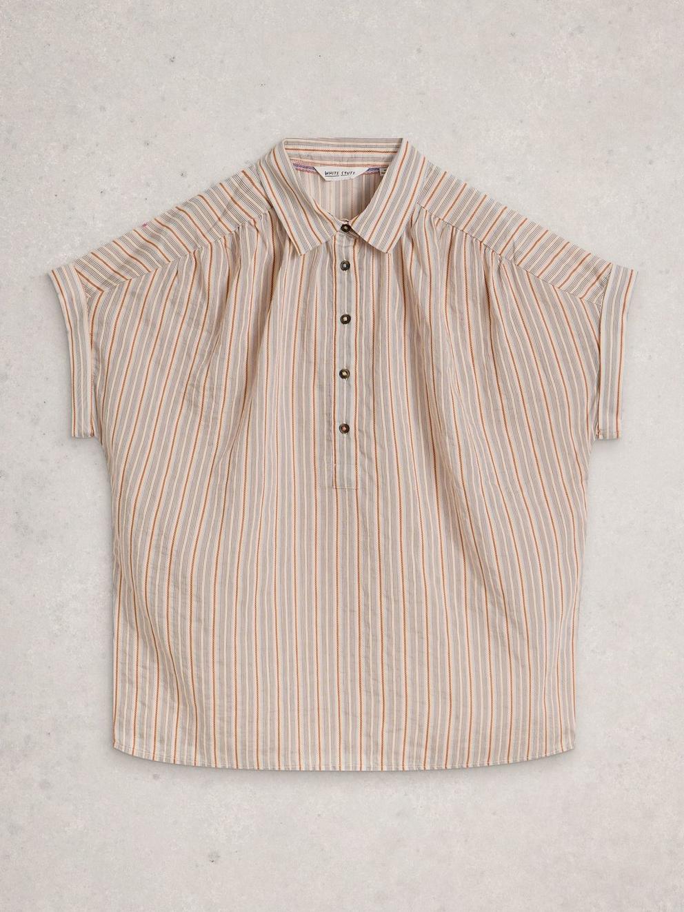 Orla Pop Over Shirt in NAT MLT - FLAT FRONT