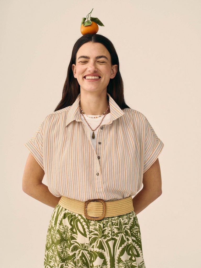 Orla Pop Over Shirt in NAT MLT - MIXED