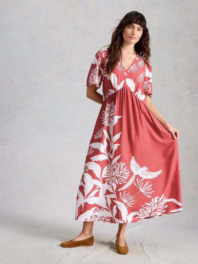 Lucy Midi Dress in PINK PR - MODEL DETAIL
