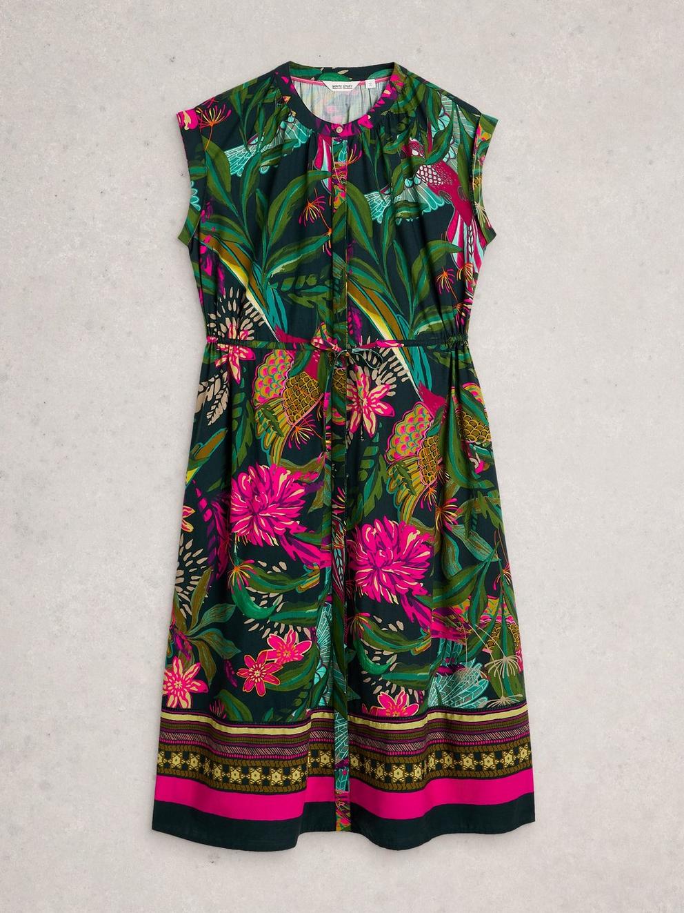 Lauryn Column Dress in GREEN PR - FLAT FRONT