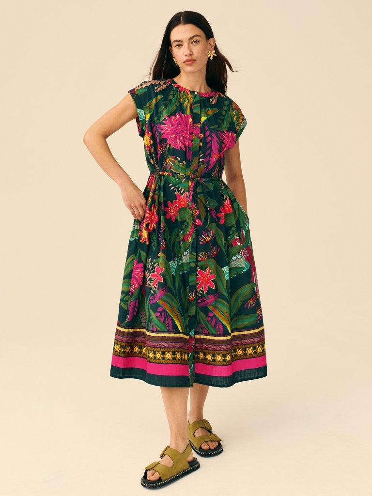 Lauryn Column Dress in GREEN PR - MIXED