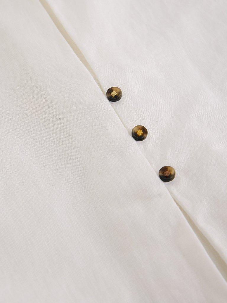 Bianca Sleeveless Linen Tunic in BRIL WHITE - FLAT DETAIL