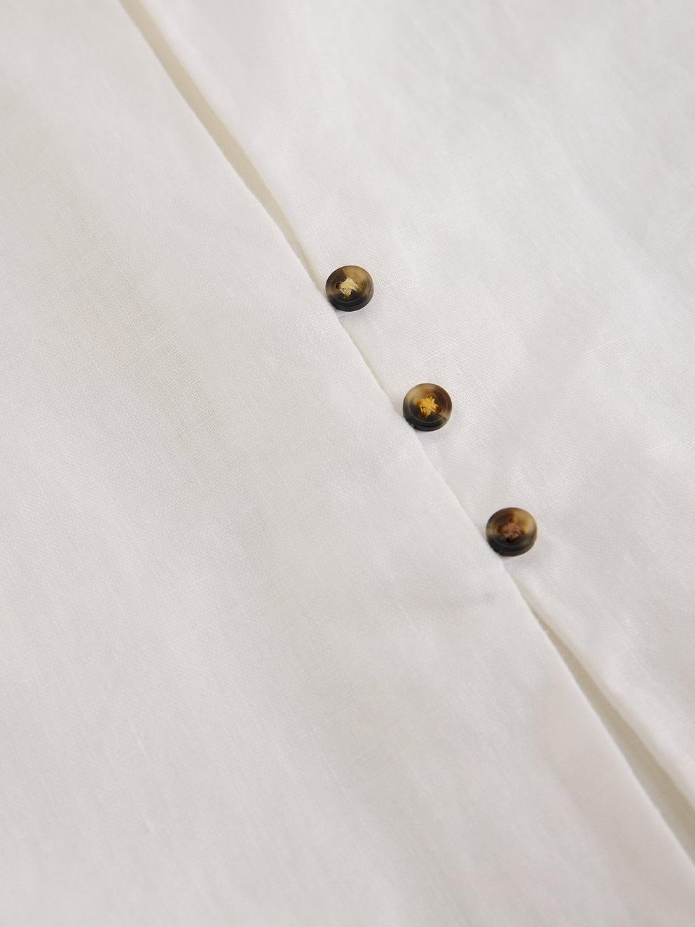 Bianca Sleeveless Linen Tunic in BRIL WHITE - FLAT DETAIL