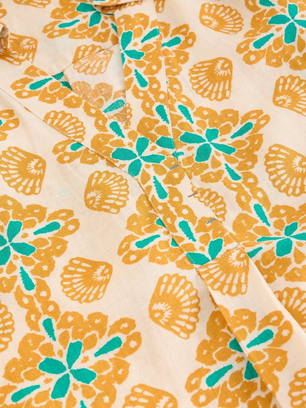 Bianca Sleeveless Linen Tunic in YELLOW PR - FLAT DETAIL