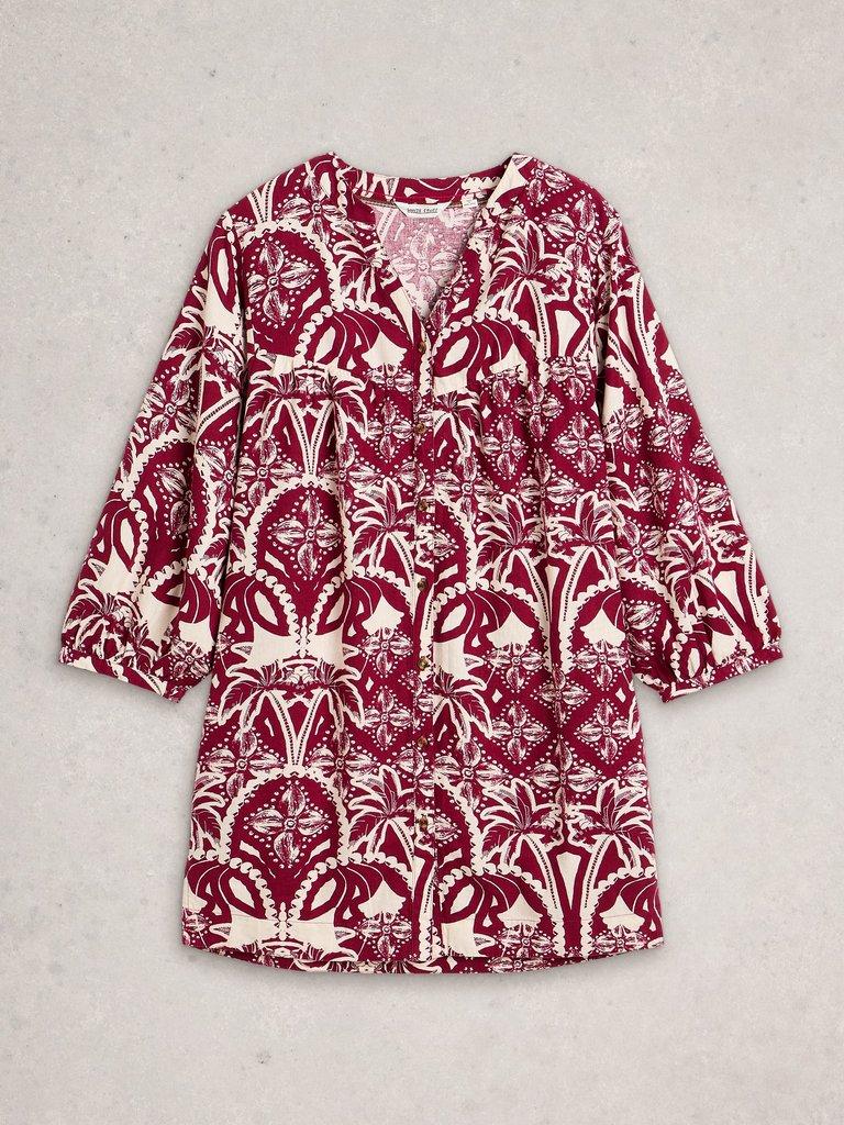 Raquel Linen Blend Tunic in PINK PR - FLAT FRONT
