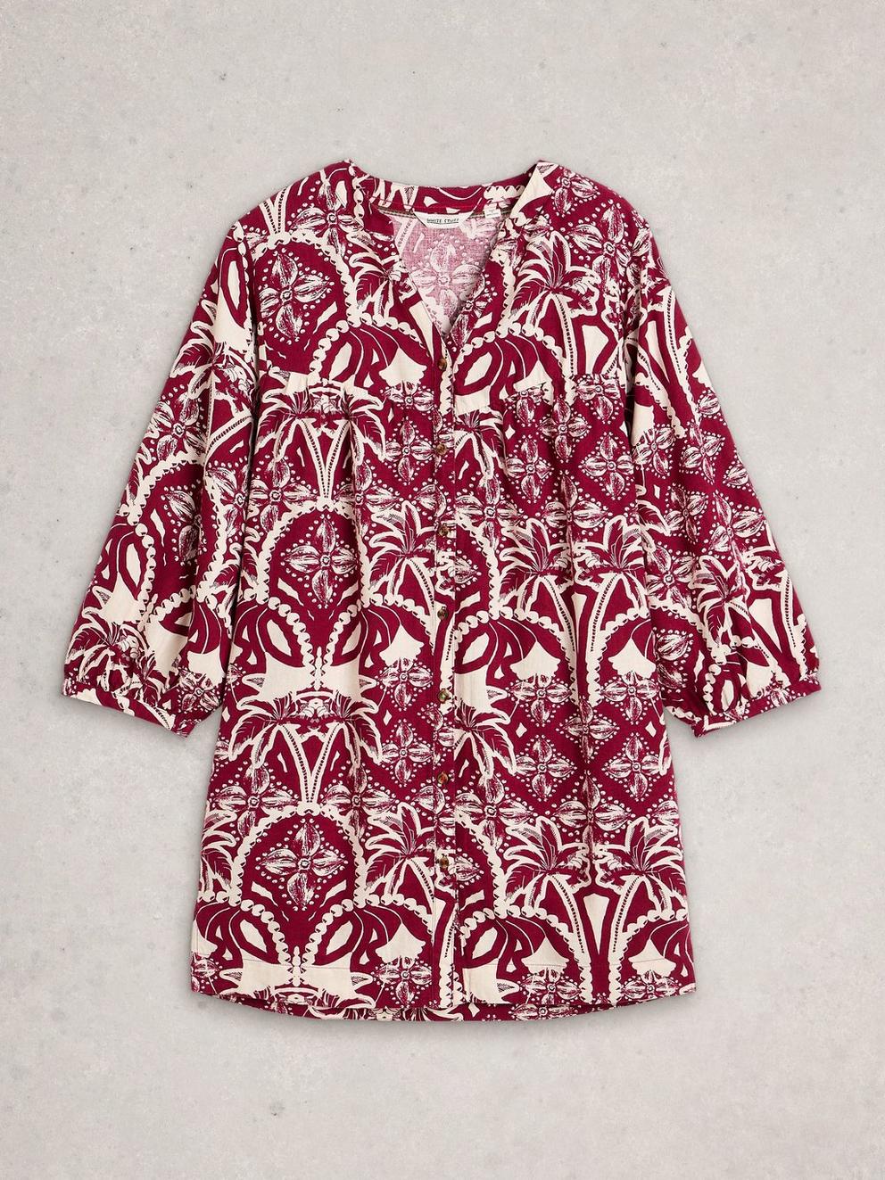 Raquel Linen Blend Tunic in PINK PR - FLAT FRONT