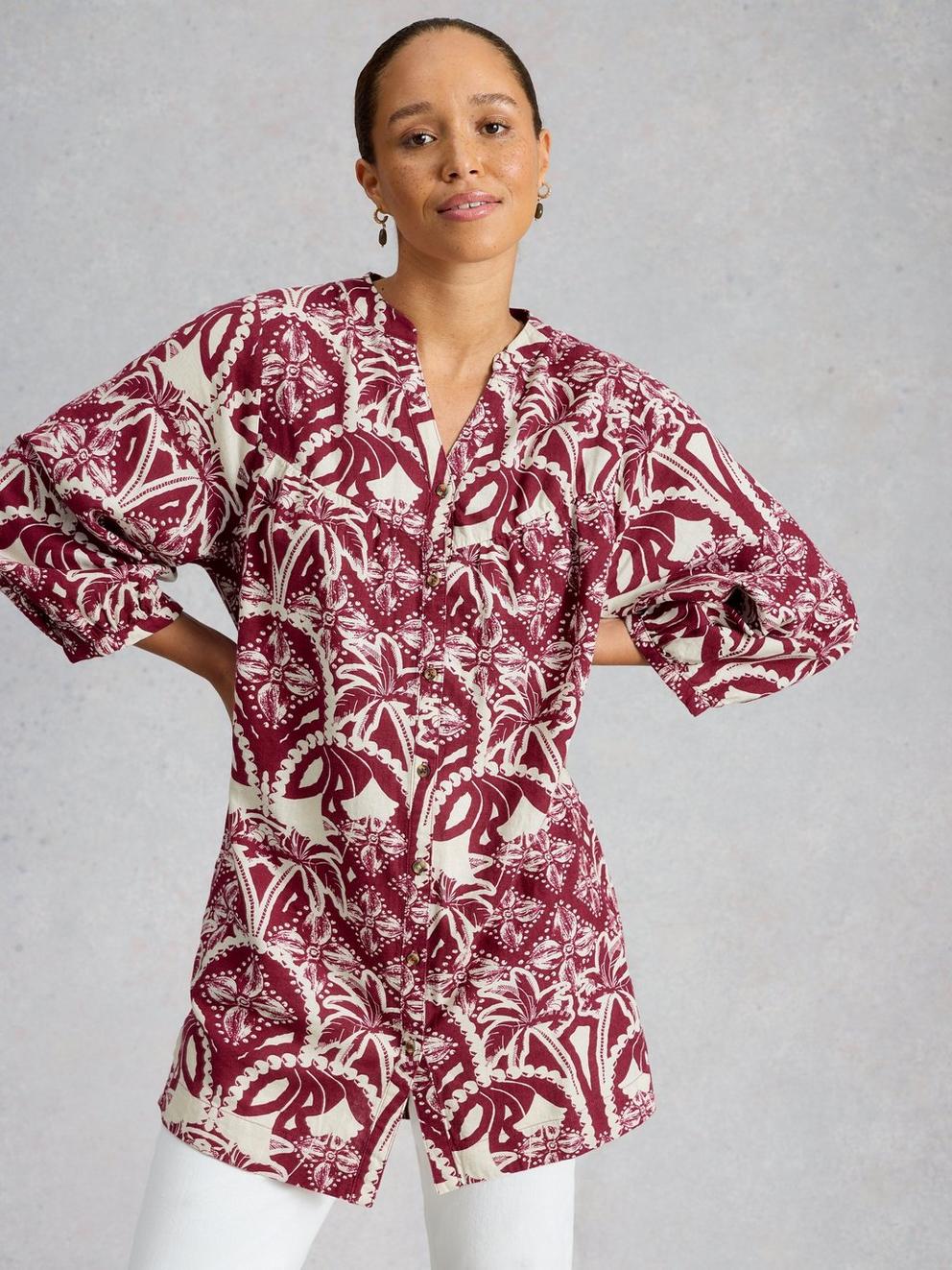 Raquel Linen Blend Tunic in PINK PR - LIFESTYLE