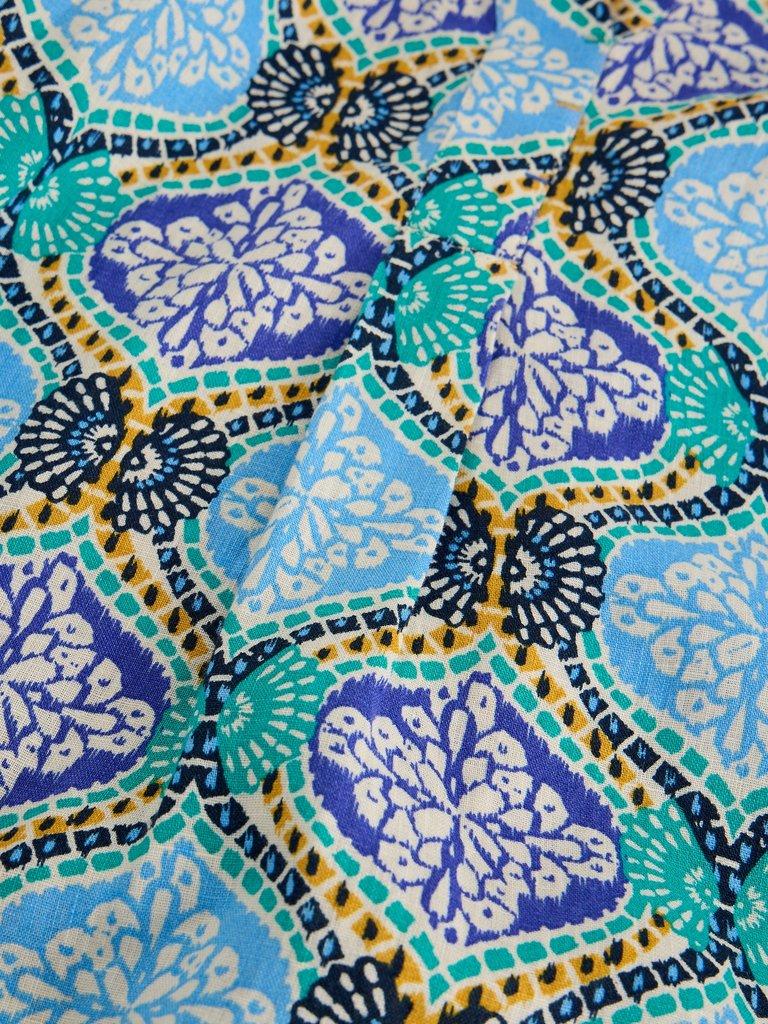 Bianca Linen Printed Tunic in BLUE PR - FLAT DETAIL