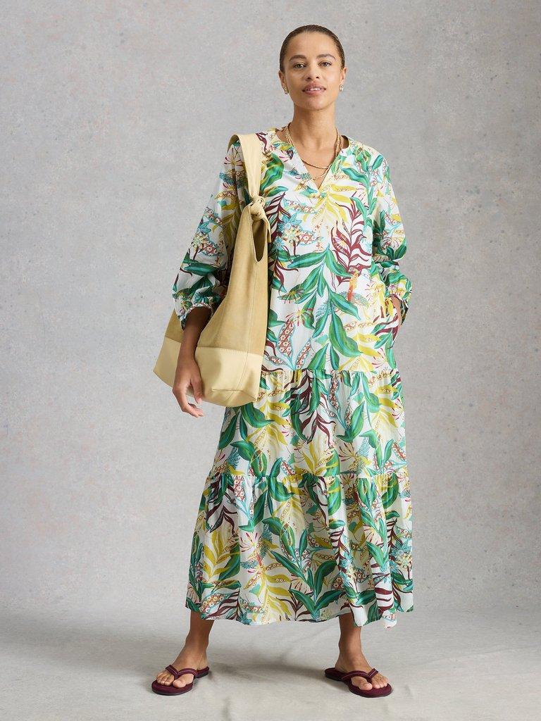 Bex Maxi Dress  in IVORY PR - MODEL FRONT