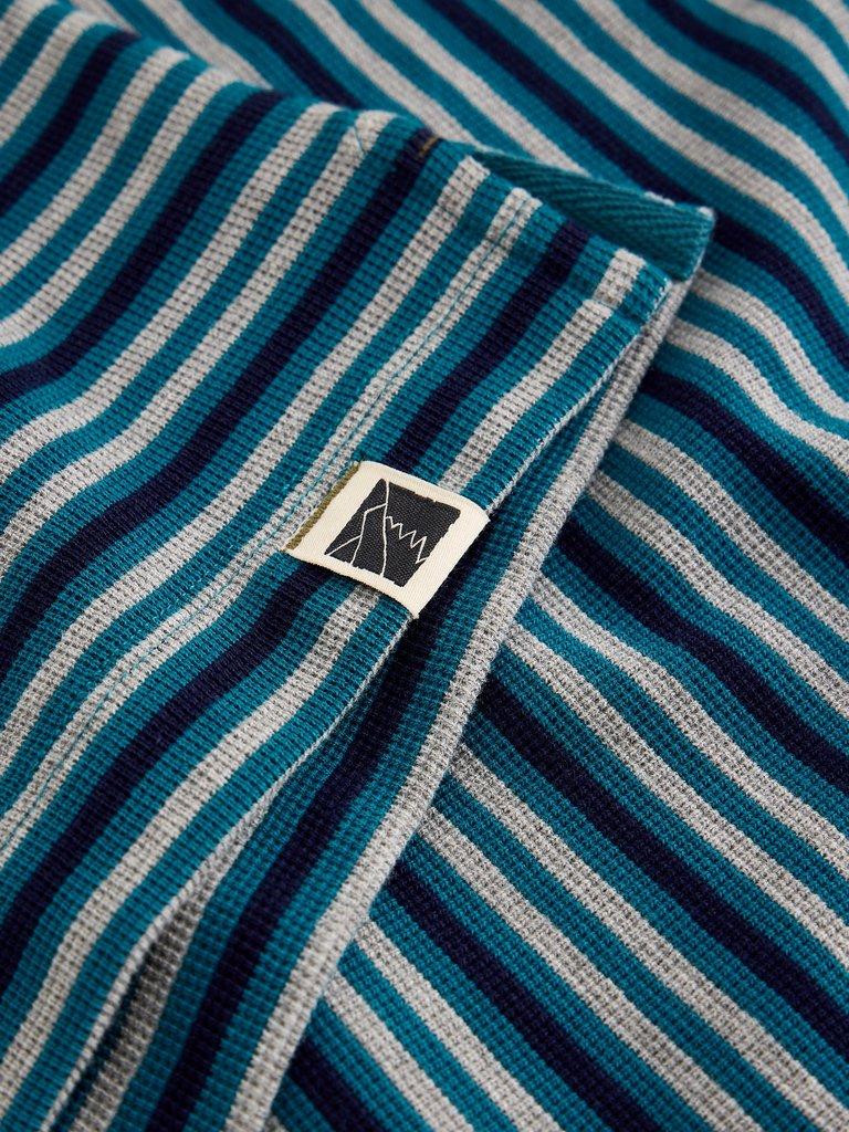 Harrington Waffle Stripe Tee in BLUE MLT - FLAT DETAIL