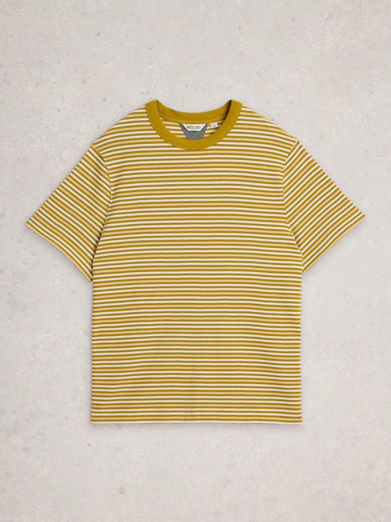 Harrington Waffle Stripe Tee in YELLOW MLT - FLAT FRONT