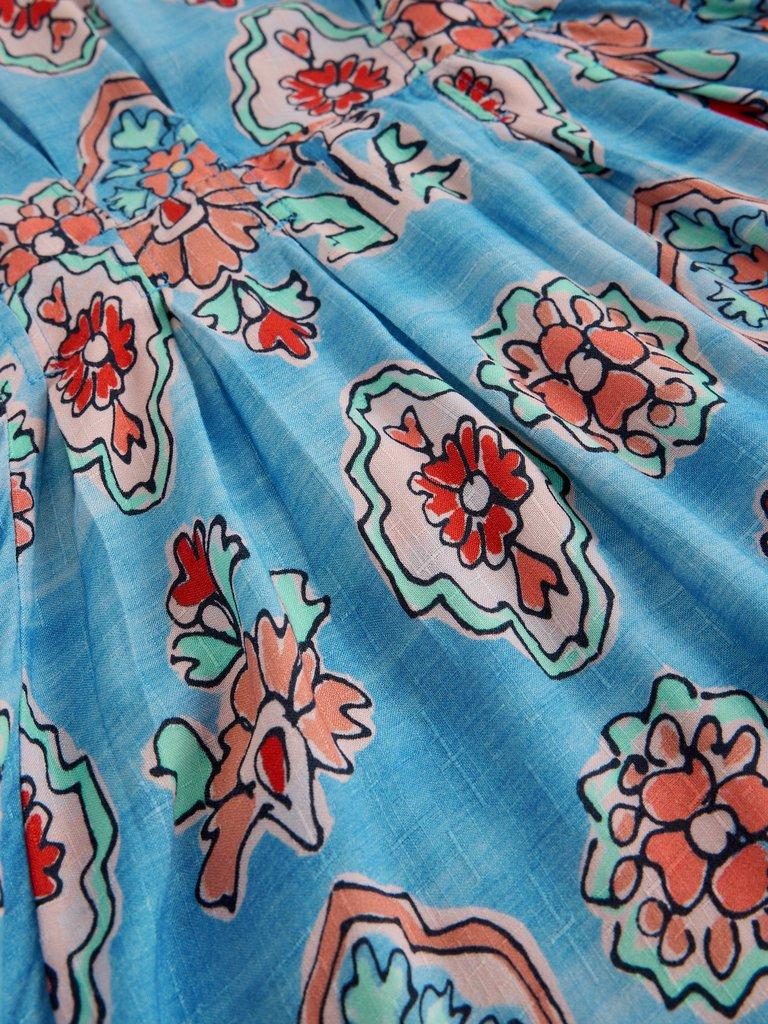 Kate Midi Dress in BLUE MLT - FLAT DETAIL