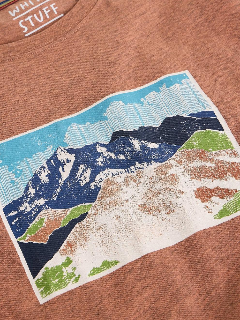 Abersoch Mountain Graphic Tee in PINK PR - FLAT DETAIL