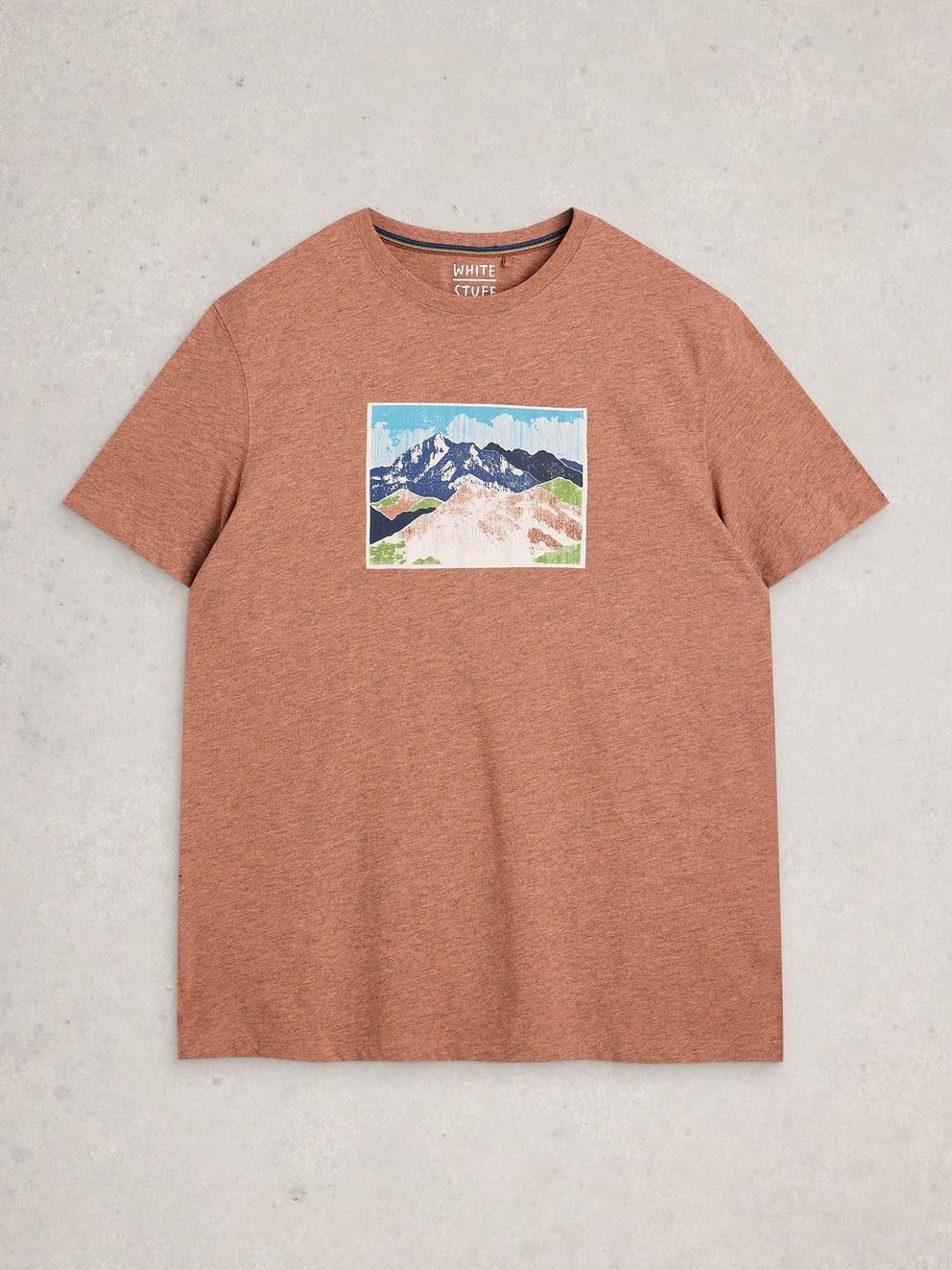 Abersoch Mountain Graphic Tee in PINK PR - FLAT FRONT