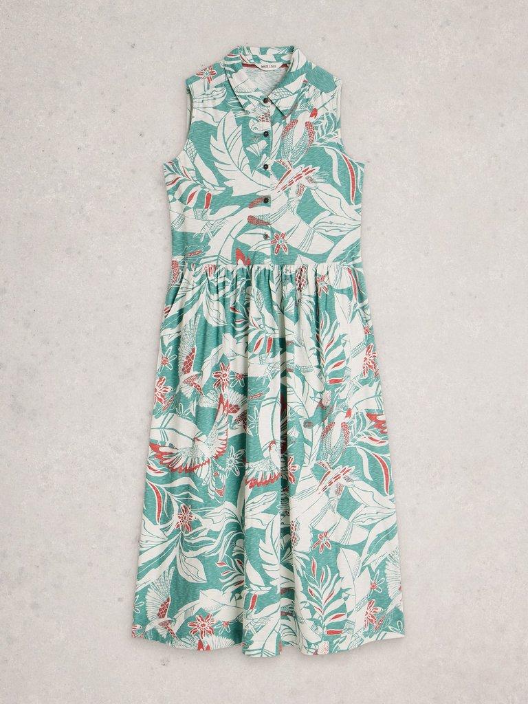 Rylee Sleeveless Shirt Dress in BLUE PR - FLAT FRONT