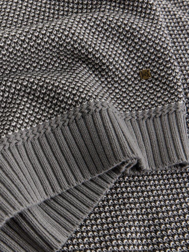 Attadale Funnel Neck Pattern in GREY MLT - FLAT DETAIL