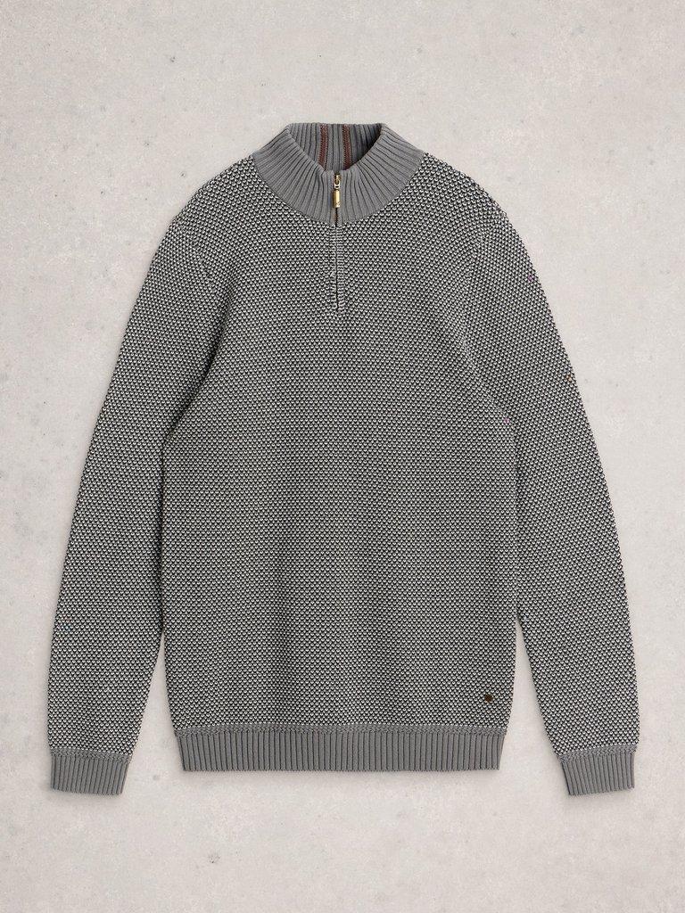 Attadale Funnel Neck Pattern in GREY MLT - FLAT FRONT
