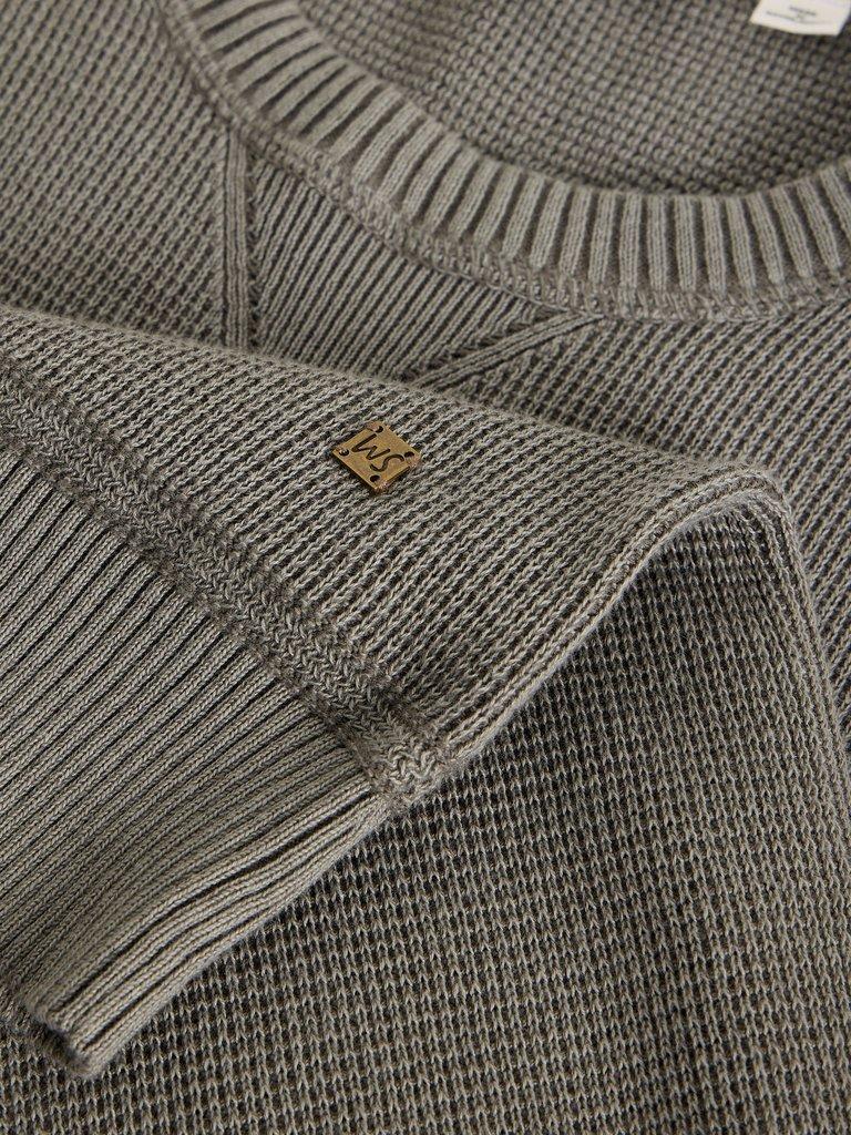 Attadale Plain Long Sleeve Jumper in LGT GREY - FLAT DETAIL