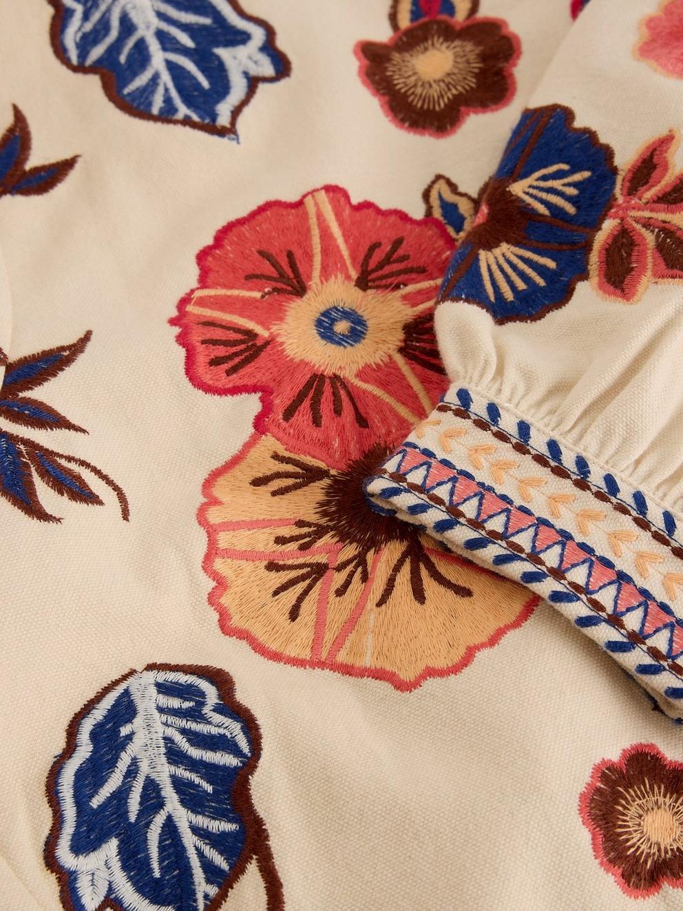 Jolie Embroidered Jacket in IVORY MLT - FLAT DETAIL