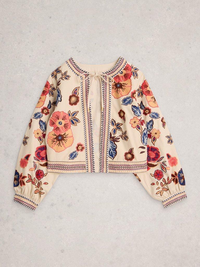 Jolie Embroidered Jacket in IVORY MLT - FLAT FRONT