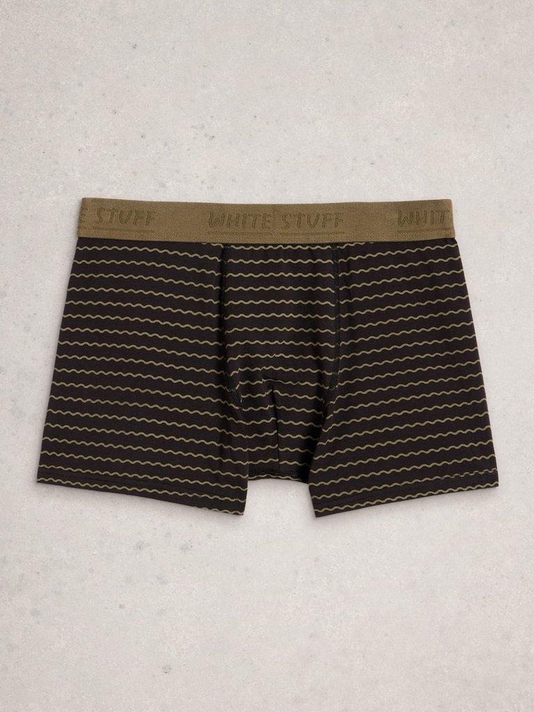 Hove 2pk Boxers Striped Plain in BLK PR - FLAT BACK