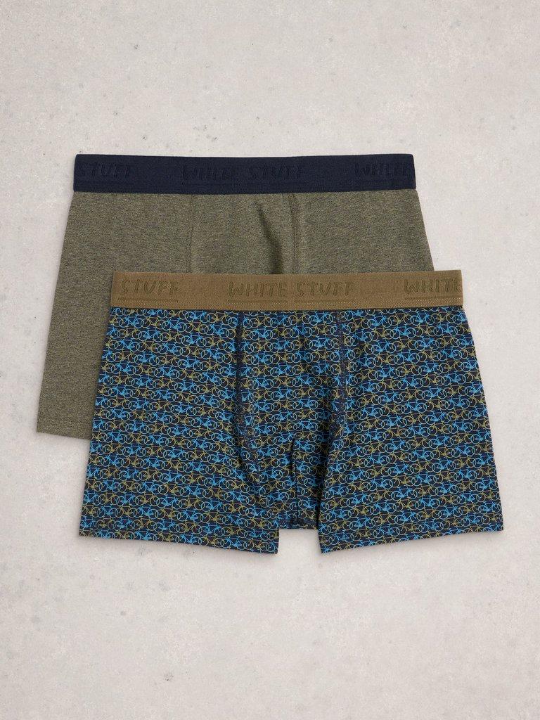Hove 2pk Boxers Striped Plain in BLUE PR - FLAT FRONT