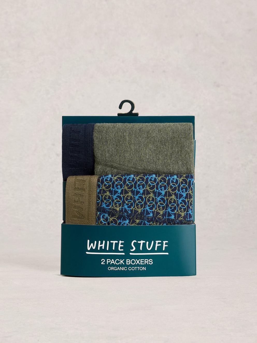 Hove 2pk Boxers Striped Plain in BLUE PR - LIFESTYLE