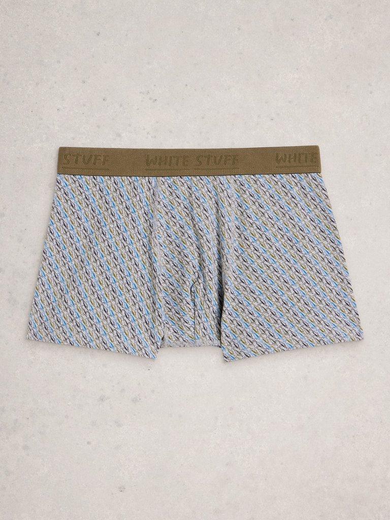 Hove 2pk Boxers Striped Plain in GREEN PR - FLAT BACK