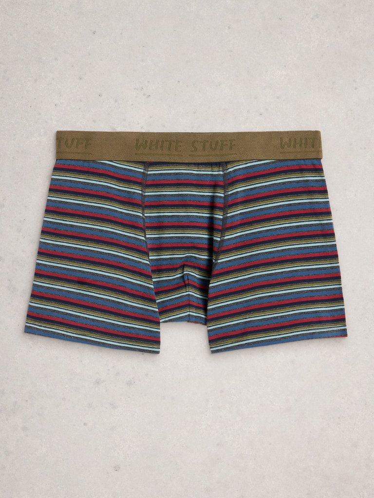 Hove 2pk Boxers Striped Plain in RED PR - FLAT BACK
