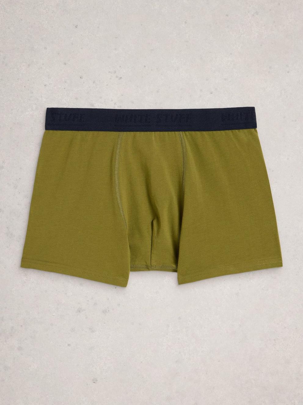 Hove 2pk Boxers Striped Plain in RED PR - FLAT DETAIL