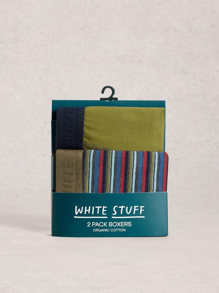 Hove 2pk Boxers Striped Plain in RED PR - LIFESTYLE