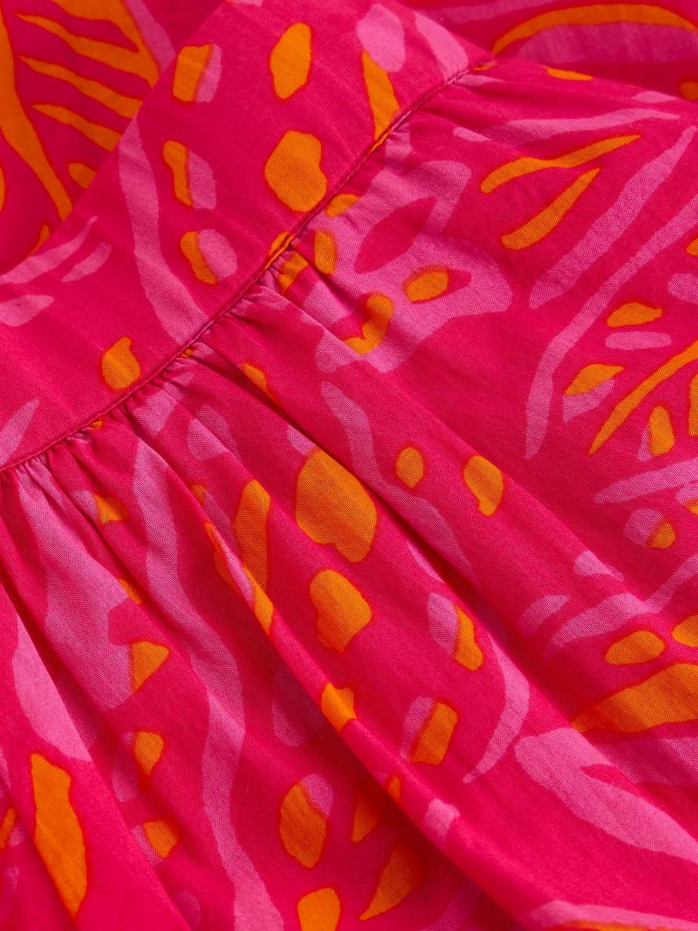 Abigail Midi Printed Skirt in PINK PR - FLAT DETAIL