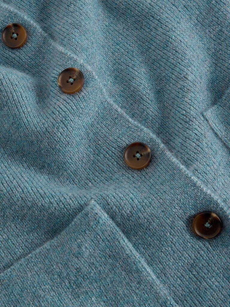 MARGOT BUTTON CARDI in MID BLUE - FLAT DETAIL