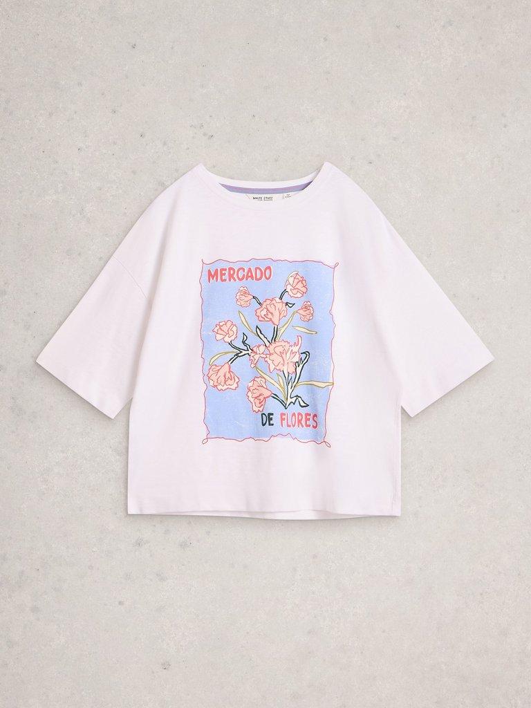 KATYA CREW NECK TEE in WHITE PR - FLAT FRONT