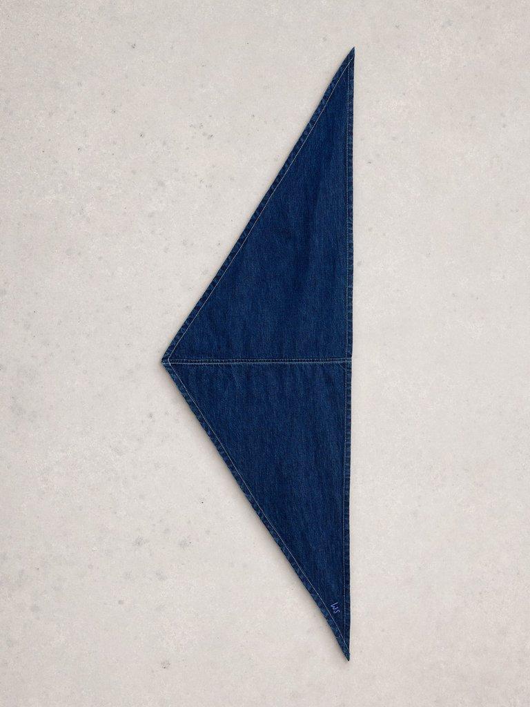 Charlie Denim Triangle Scarf in DK DENIM - FLAT BACK