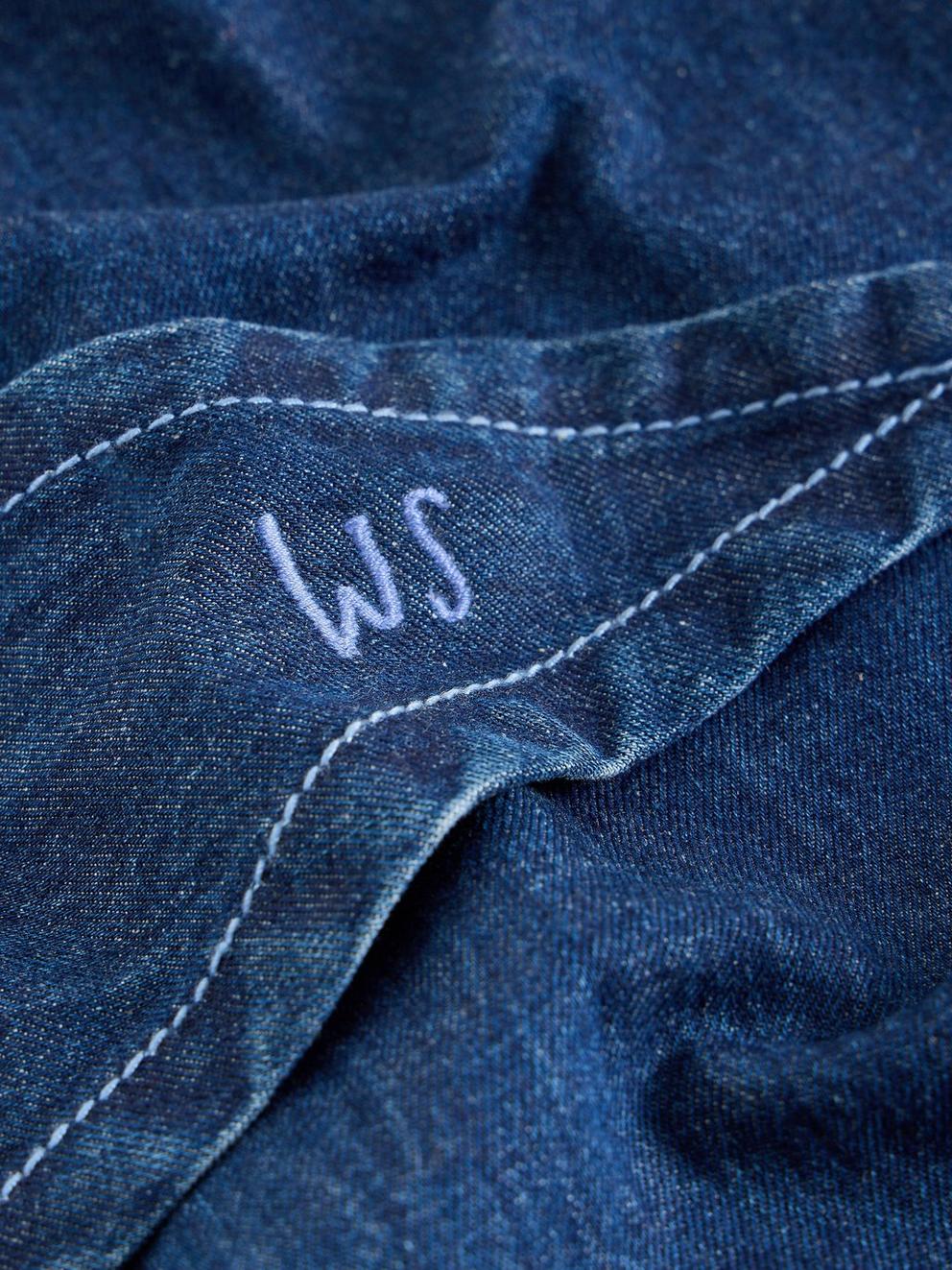 Charlie Denim Triangle Scarf in DK DENIM - FLAT DETAIL