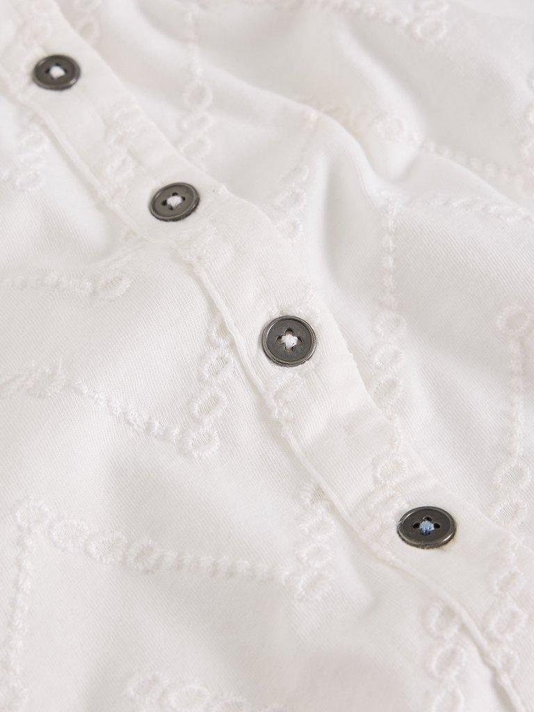 ANNIE SS BRODERIE SHIRT in BRIL WHITE - FLAT DETAIL