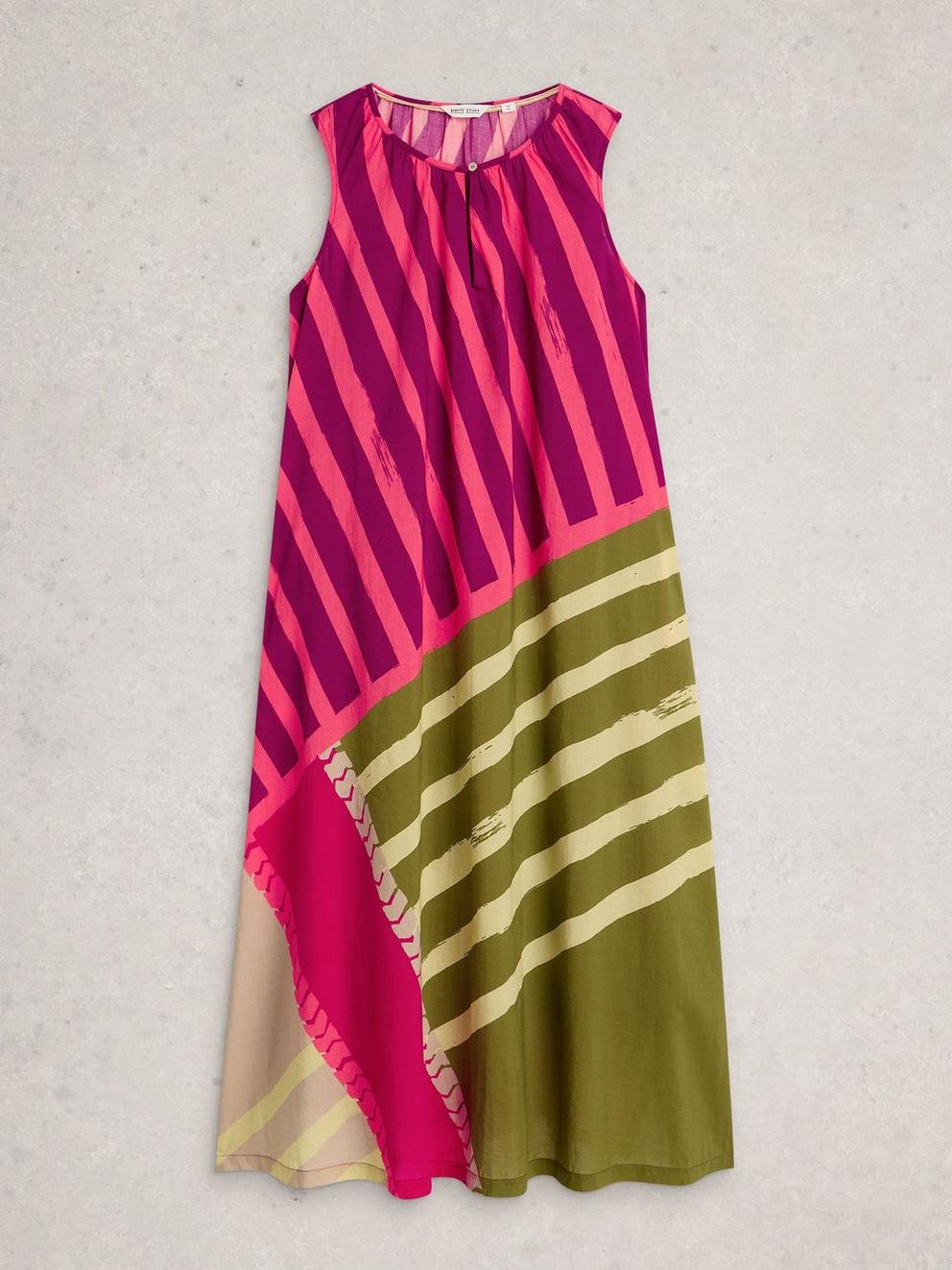 Aggie Maxi Dress in PINK MLT - FLAT FRONT