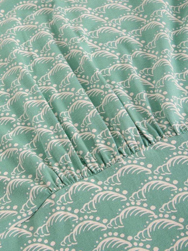 Olivia Jersey Short Sleeve Dress in TEAL PR - FLAT DETAIL