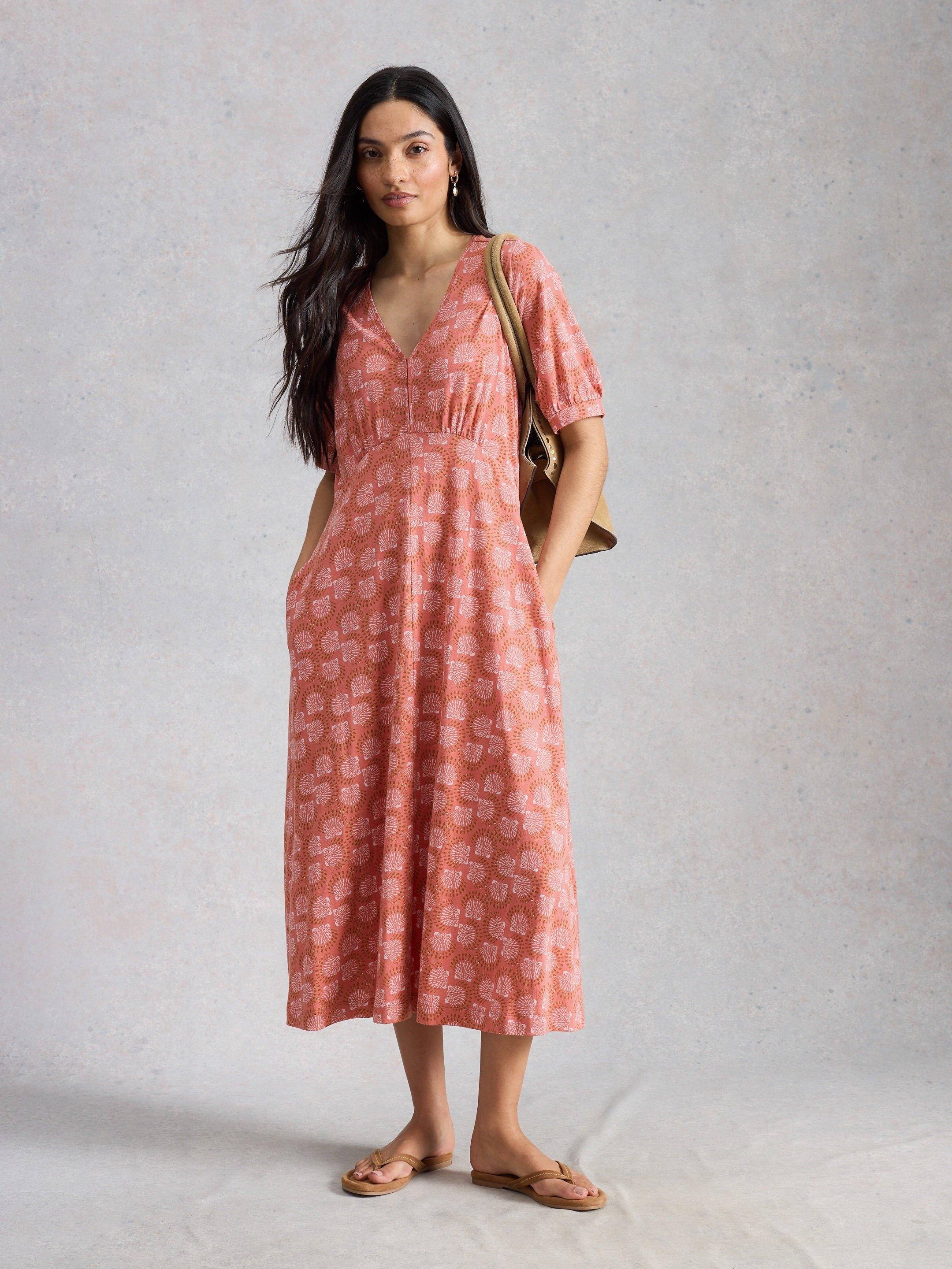 Megan Jersey Dress in PINK PRINT