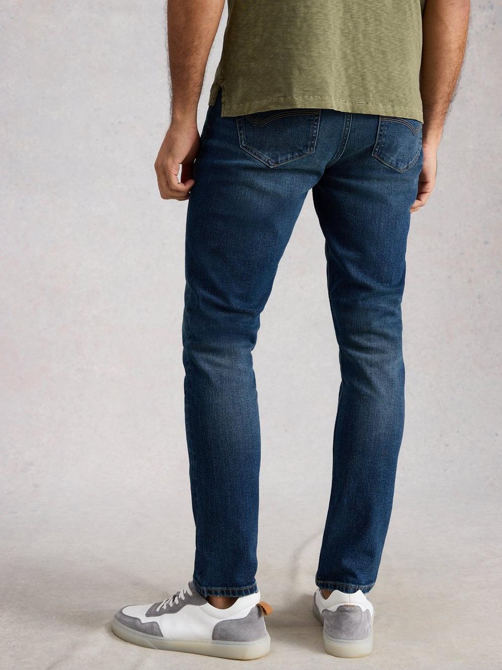 Stratford Slim Jean in MID DENIM - MODEL BACK