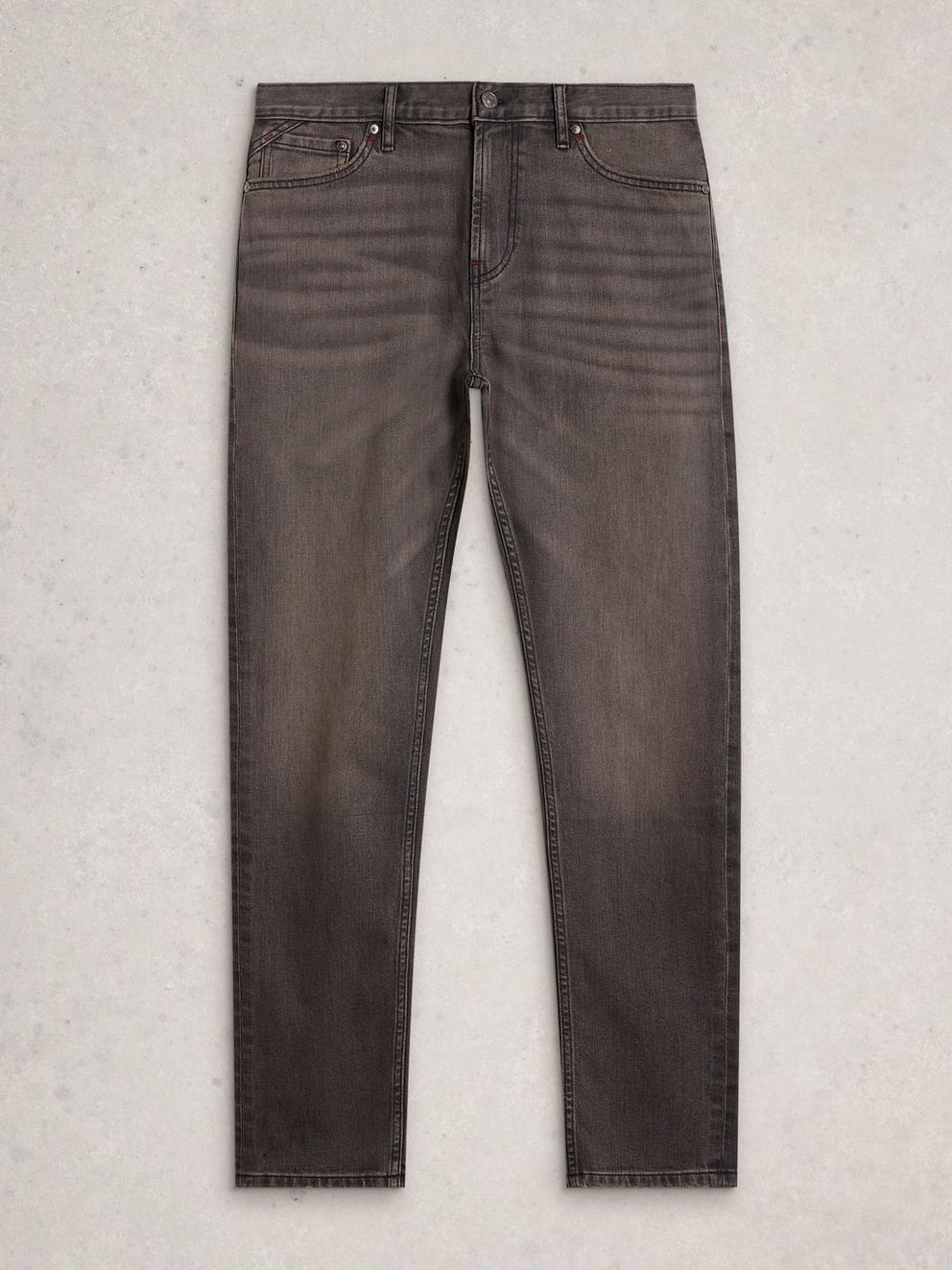 Stratford Slim Jean in WASHED BLK - FLAT FRONT