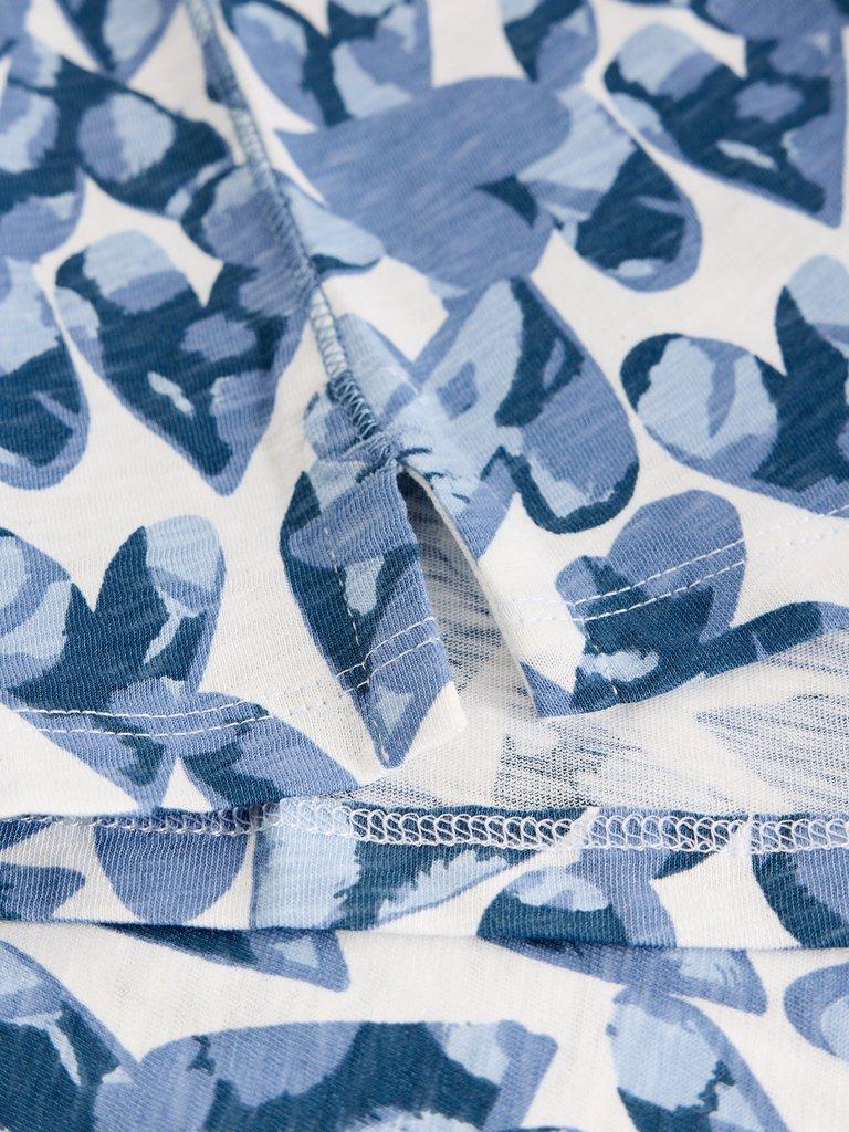 ABBIE CREW NECK T-SHIRT in BLUE MLT - FLAT DETAIL