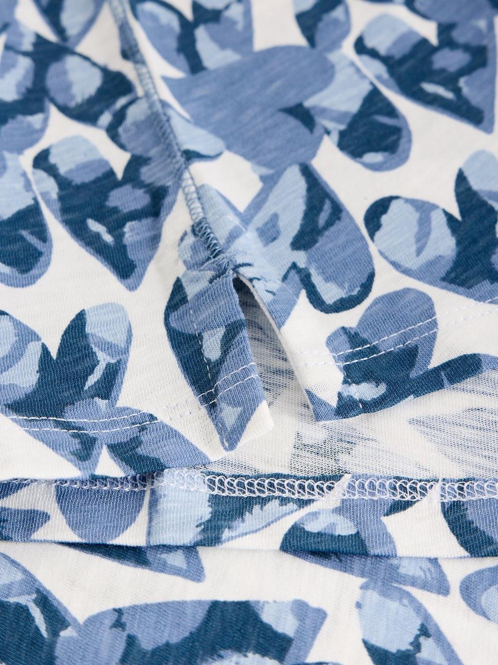 ABBIE CREW NECK T-SHIRT in BLUE MLT - FLAT DETAIL