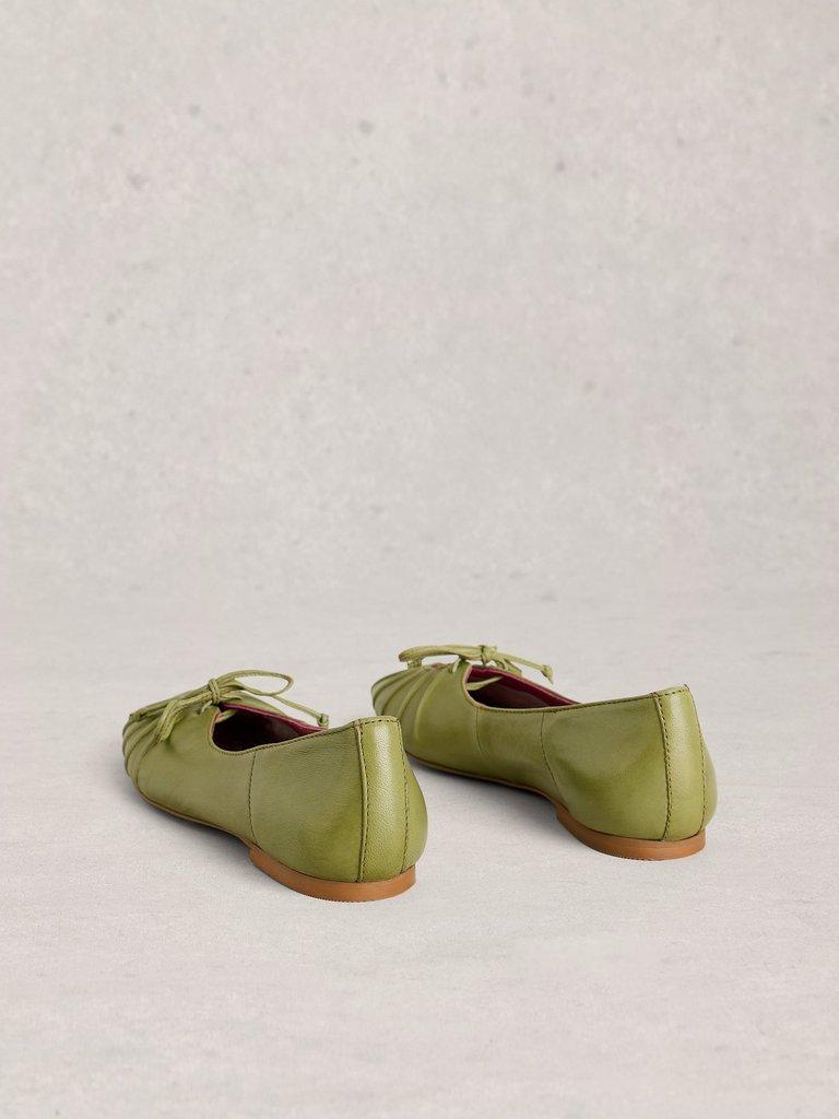 Lace Drop Back Ballerina in MID GREEN - FLAT BACK