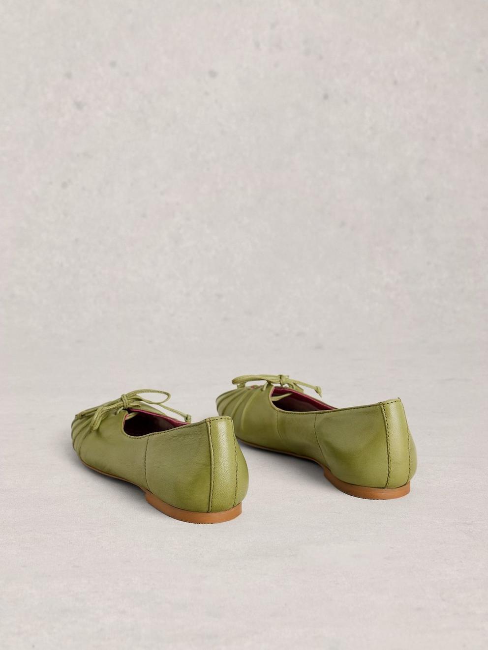 Lace Drop Back Ballerina in MID GREEN - FLAT BACK