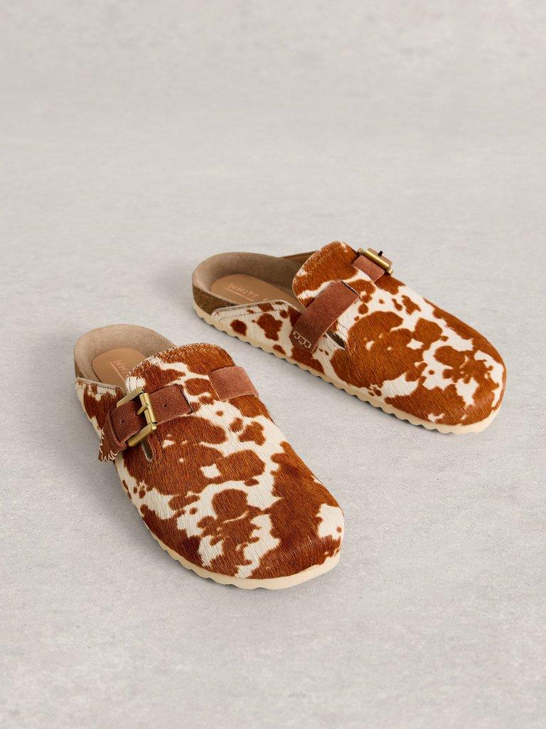 Myrtle Print Slip On Footbed in NAT PR - FLAT FRONT