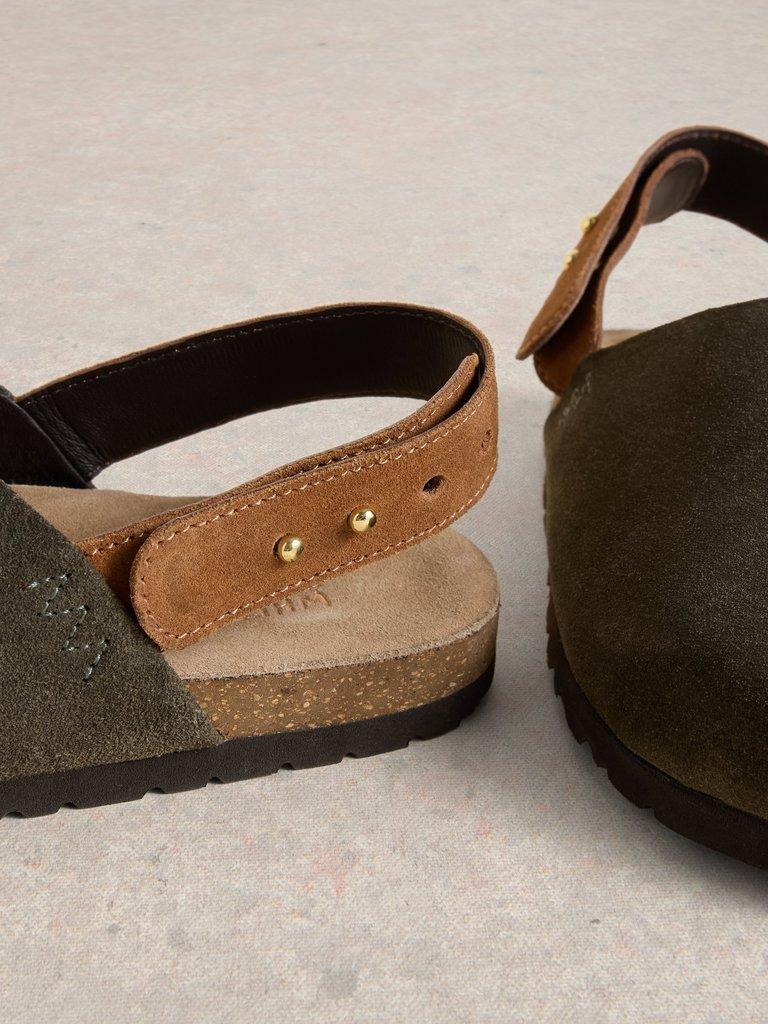 Mary Slingback Footbed Sandals in KHAKI GRN - FLAT DETAIL