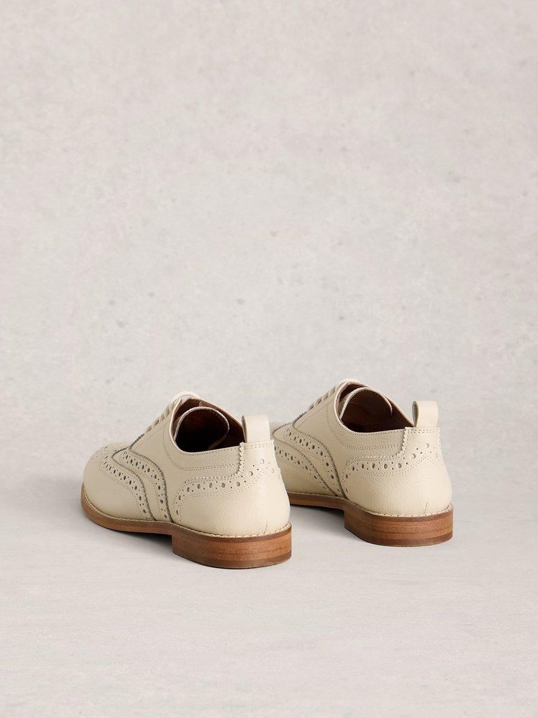 Thistle Lace Up Style Brogue in PALE IVORY - FLAT BACK