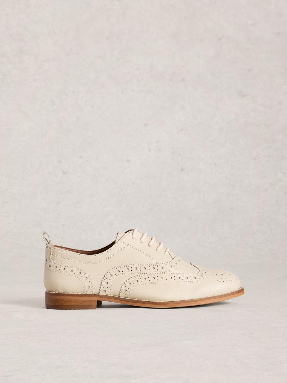 Thistle Lace Up Style Brogue in PALE IVORY - LIFESTYLE